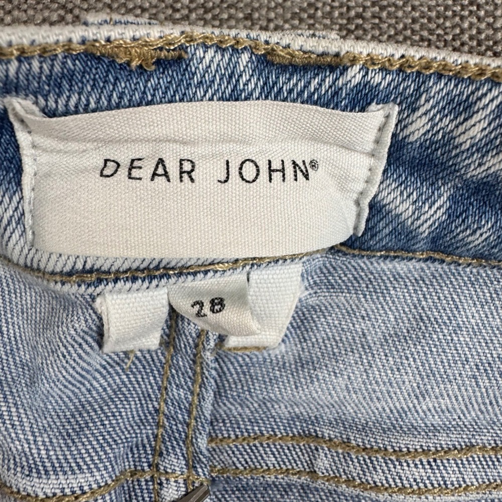 Dear John Denim Women's Size 28 Light Acid‎ Wash Straight Leg Crop Jeans Stretch - Picture 4 of 10